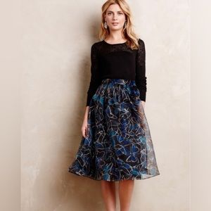 Anthropologie Moulinette Soeurs Skirt Butterflies Midi Organza Full Skirt